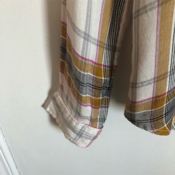 Lucky Brand Shirt XS Striped Button Up Oversized High Low - Picture 5 of 6